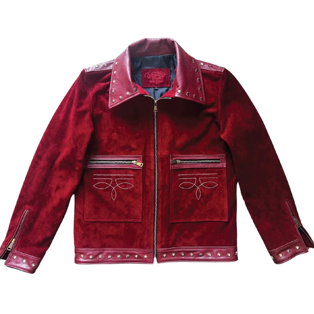 Western & Co Ruby Red Suede Jacket